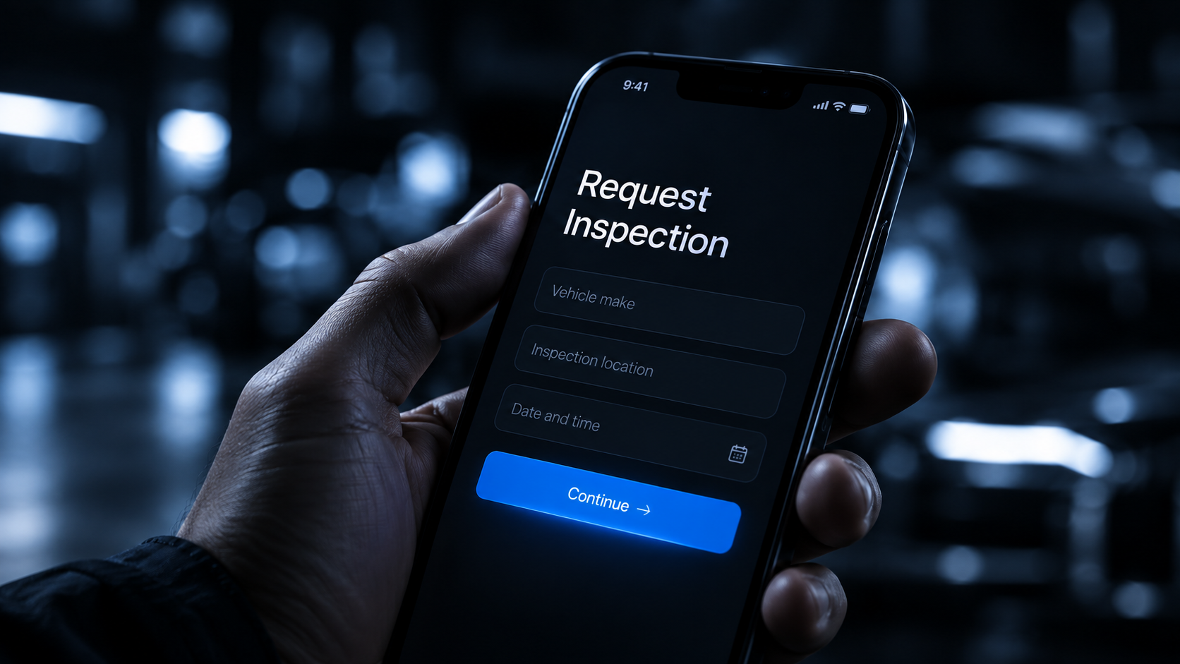 Phone showing the inspection request form