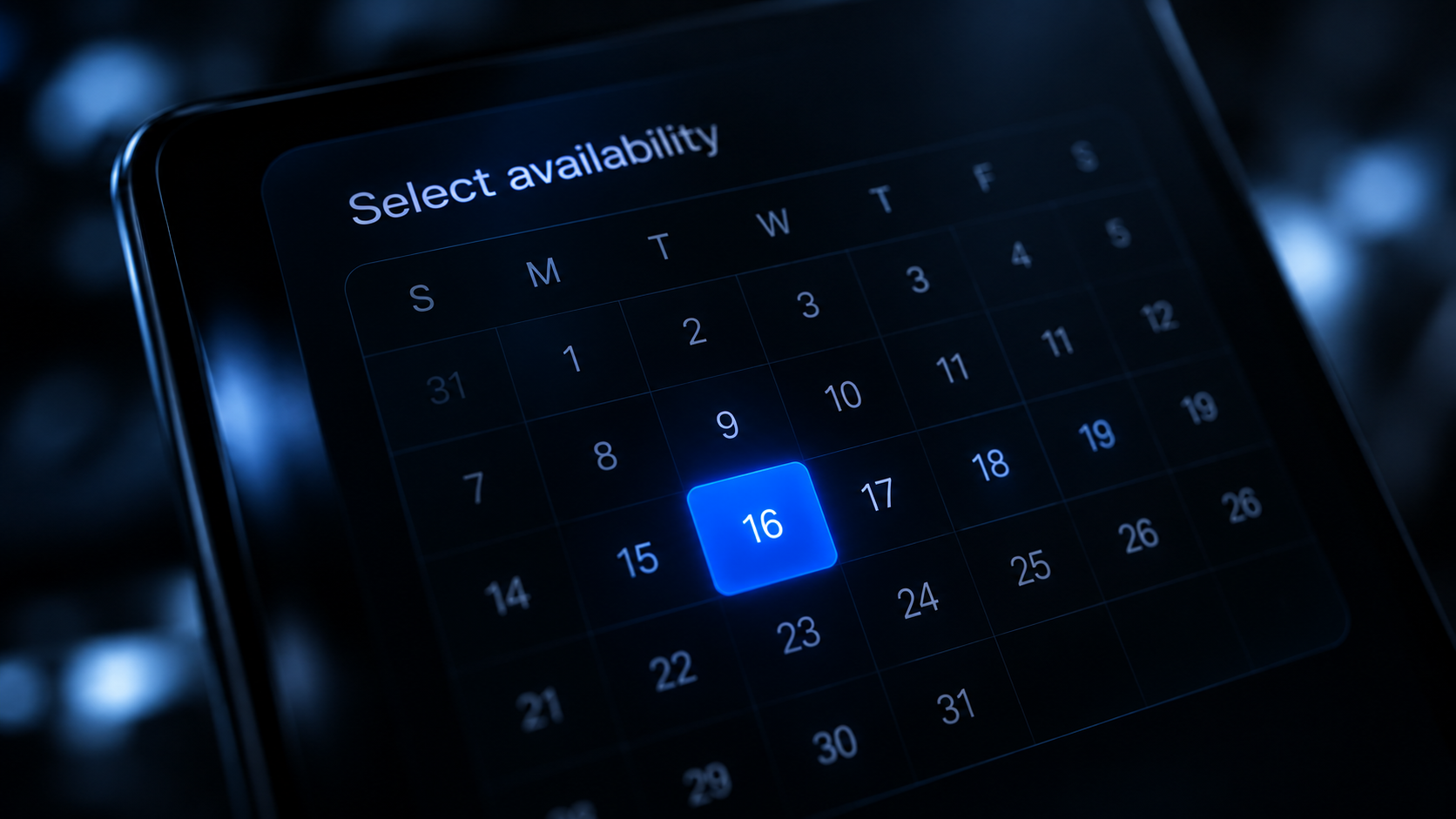 Seller availability calendar